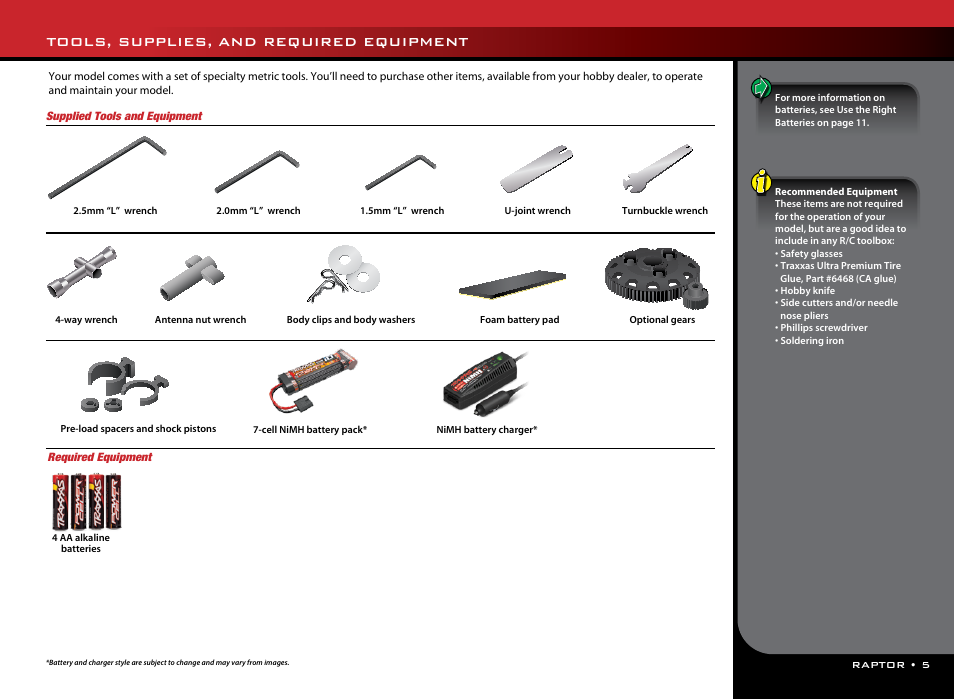 Tools, supplies, and required equipment | Traxxas 58064-1 User Manual | Page 5 / 24