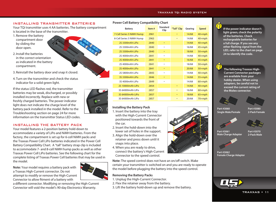 Installing transmitter batteries, Installing the battery pack | Traxxas 6907 User Manual | Page 11 / 28