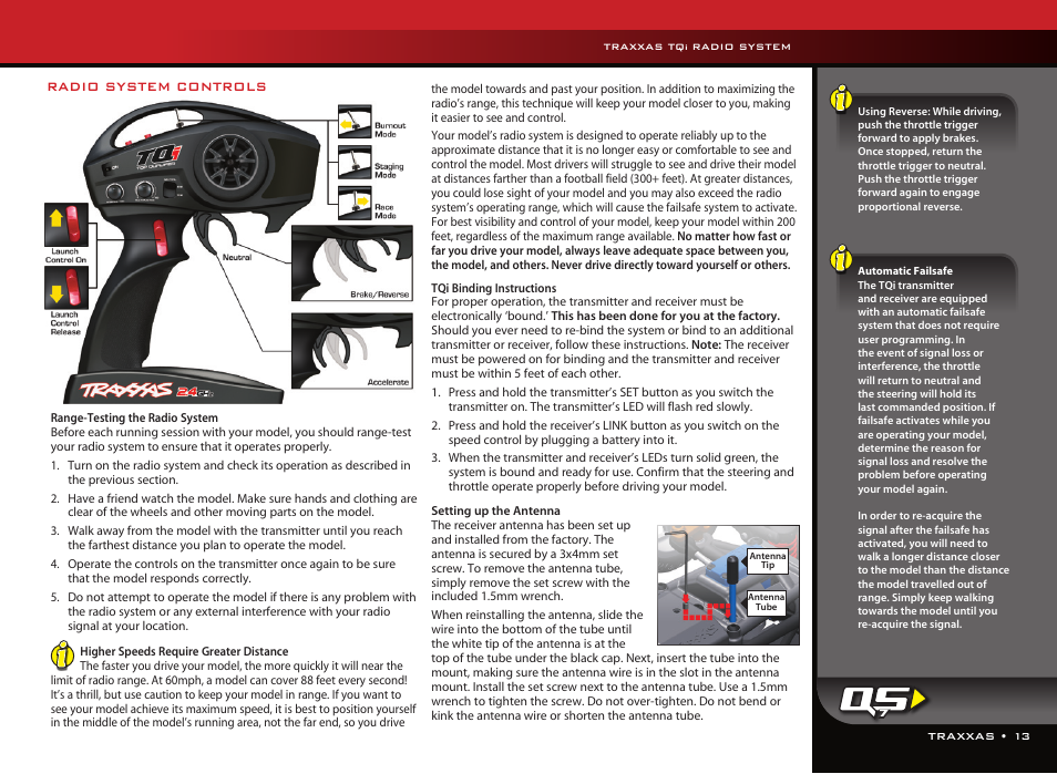 Radio system controls | Traxxas 6907 User Manual | Page 13 / 28