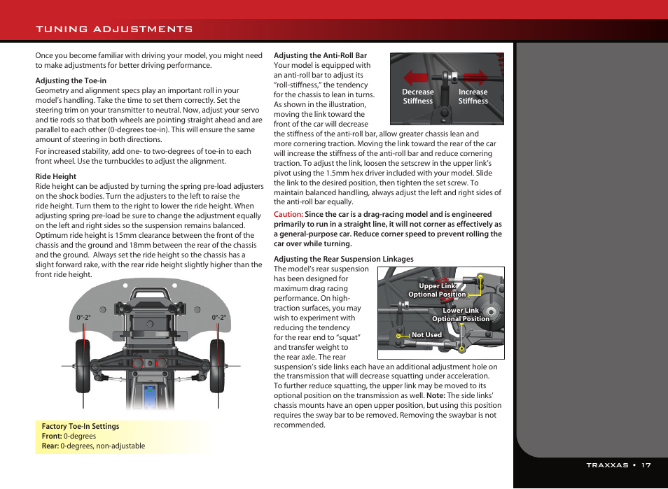 Tuning adjustments | Traxxas 6907 User Manual | Page 17 / 28