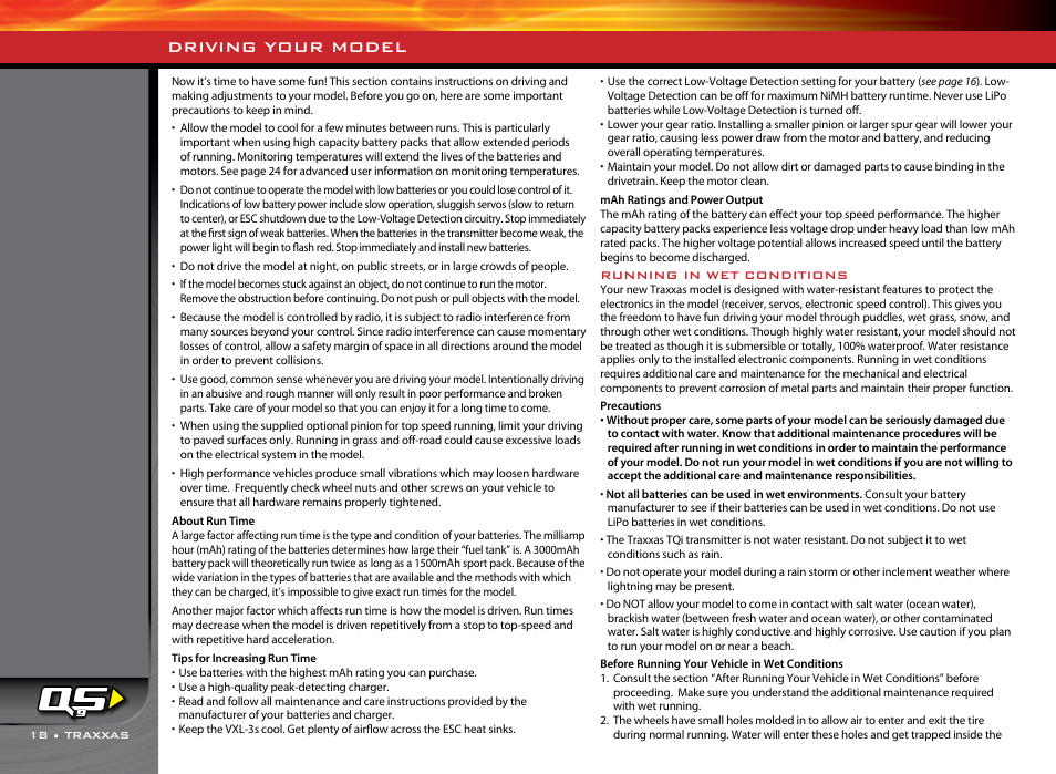 Driving your model | Traxxas 74076-1 User Manual | Page 18 / 34