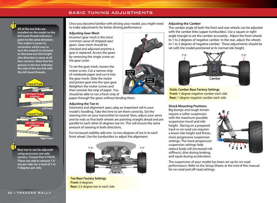 Basic tuning adjustments | Traxxas 74076-1 User Manual | Page 20 / 34