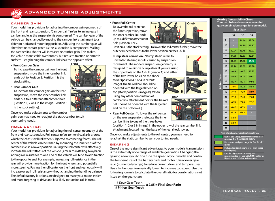 Advanced tuning adjustments | Traxxas 74076-1 User Manual | Page 23 / 34