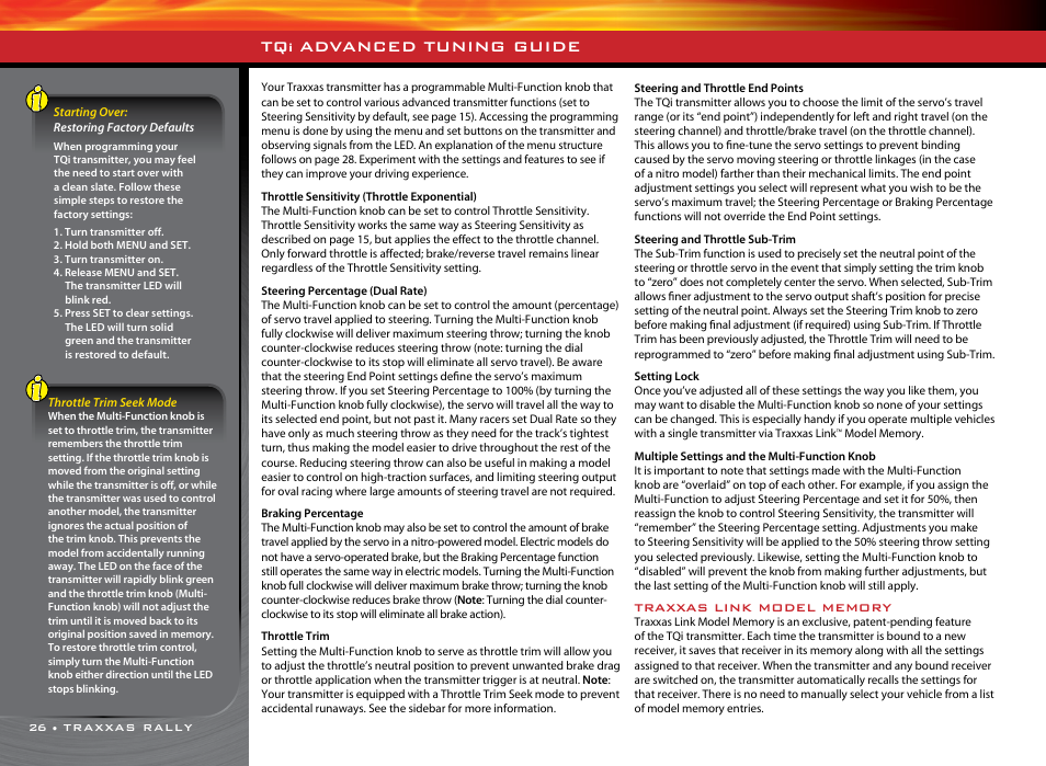 Advanced tuning guide | Traxxas 74076-1 User Manual | Page 26 / 34