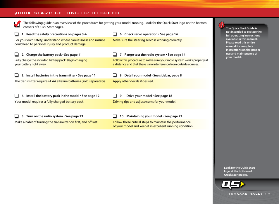 Quick start: getting up to speed | Traxxas 74076-1 User Manual | Page 7 / 34