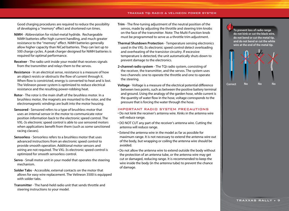 Traxxas tq, Radio & velineon power system | Traxxas 74076-1 User Manual | Page 9 / 34