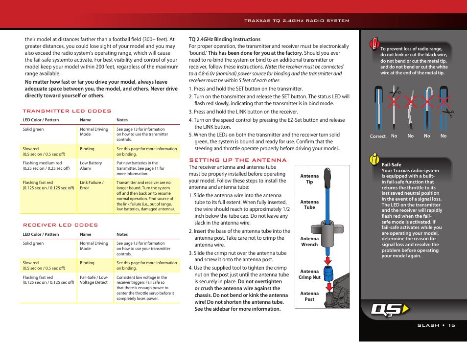 Setting up the antenna | Traxxas 58024 User Manual | Page 15 / 23