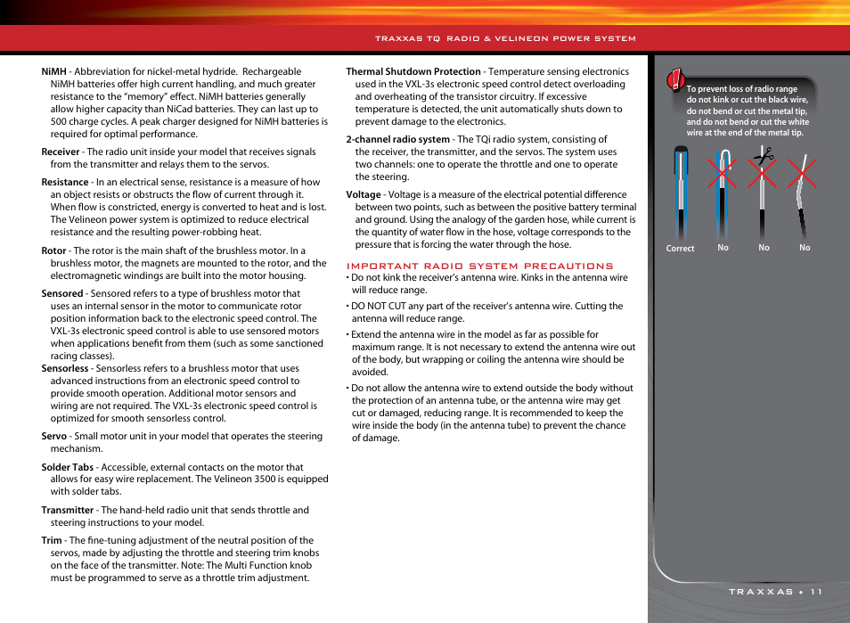 Traxxas tq, Radio & velineon power system | Traxxas 36076-1 User Manual | Page 11 / 32