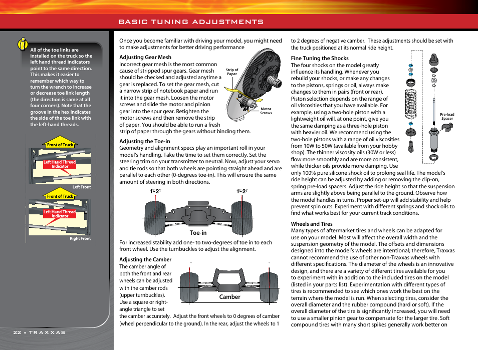 Basic tuning adjustments | Traxxas 36076-1 User Manual | Page 22 / 32