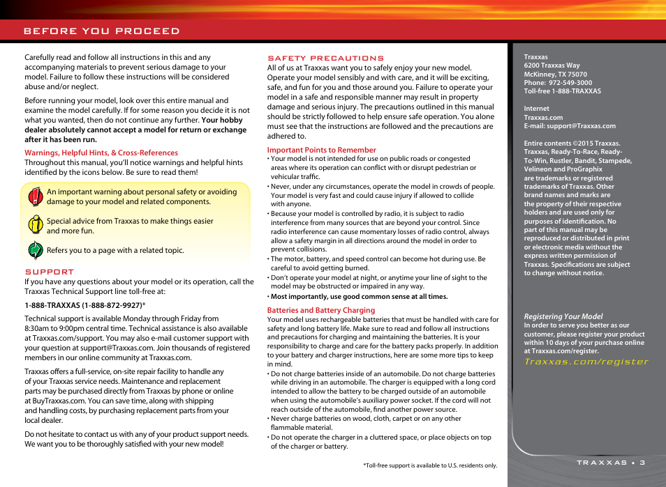 Before you proceed | Traxxas 36076-1 User Manual | Page 3 / 32