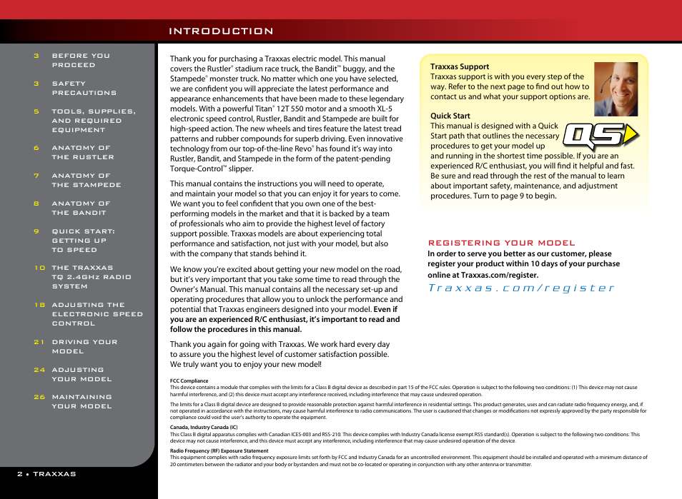 Introduction, Registering your model | Traxxas 37054-1 User Manual | Page 2 / 28