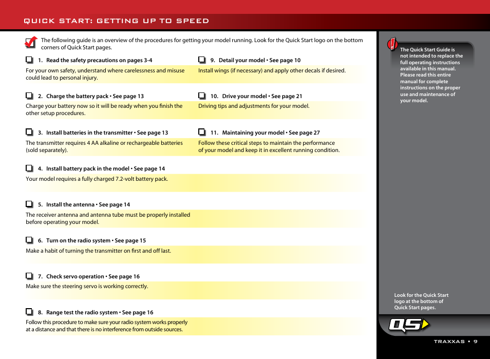 Quick start: getting up to speed | Traxxas 37054-1 User Manual | Page 9 / 28