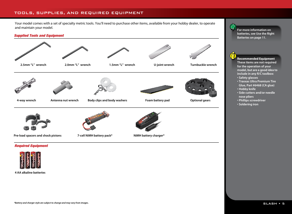 Tools, supplies, and required equipment | Traxxas 58034-1 User Manual | Page 5 / 24
