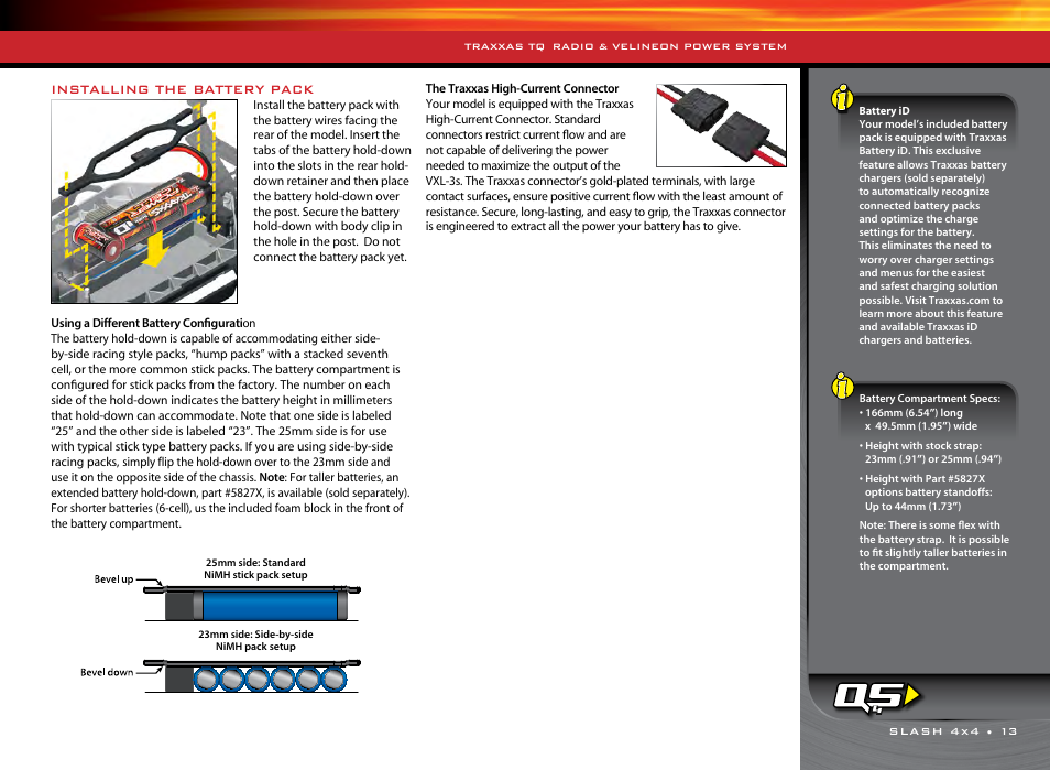 Installing the battery pack | Traxxas 68086-1 User Manual | Page 13 / 34