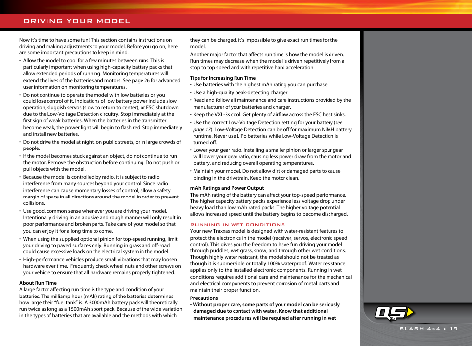Driving your model | Traxxas 68086-1 User Manual | Page 19 / 34