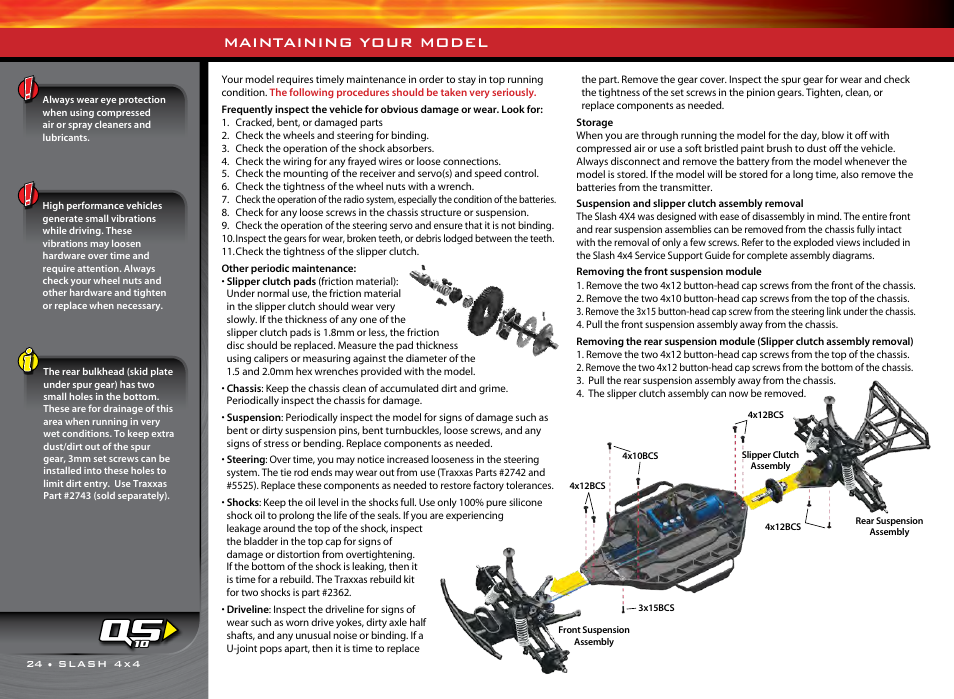 Maintaining your model | Traxxas 68086-1 User Manual | Page 24 / 34