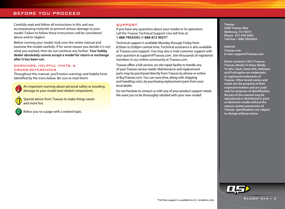 Before you proceed | Traxxas 68086-1 User Manual | Page 3 / 34