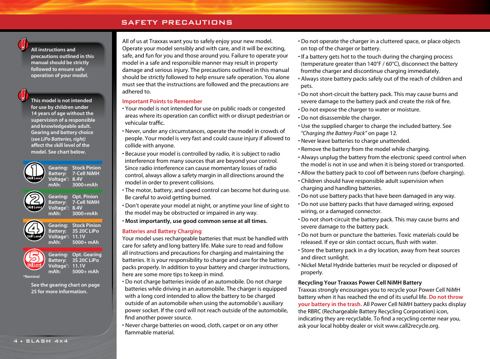 Safety precautions | Traxxas 68086-1 User Manual | Page 4 / 34