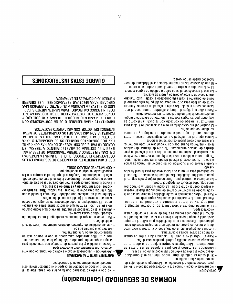 Normas de seguridad (continuación) | Craftsman 247.370252 User Manual | Page 30 / 32