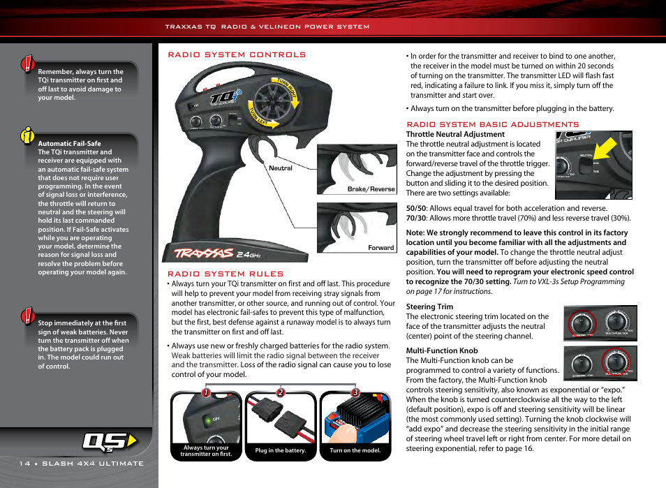 Radio system rules, Radio system basic adjustments, Radio system controls | Traxxas 68077-1 User Manual | Page 14 / 40