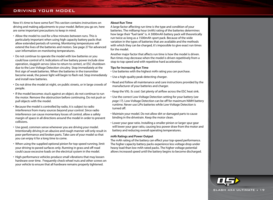 Driving your model | Traxxas 68077-1 User Manual | Page 19 / 40