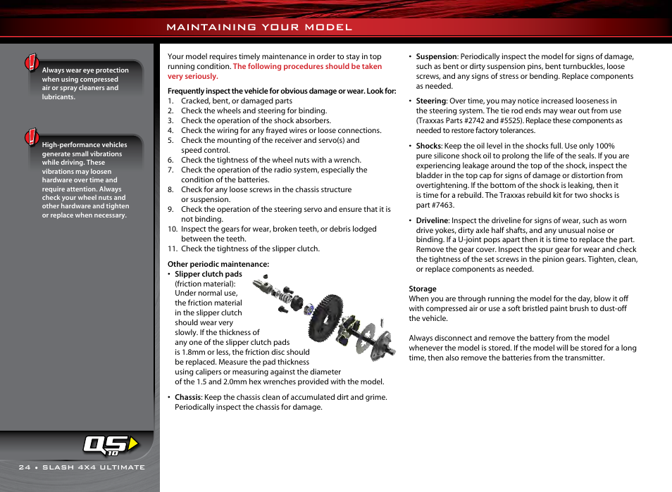 Maintaining your model | Traxxas 68077-1 User Manual | Page 24 / 40