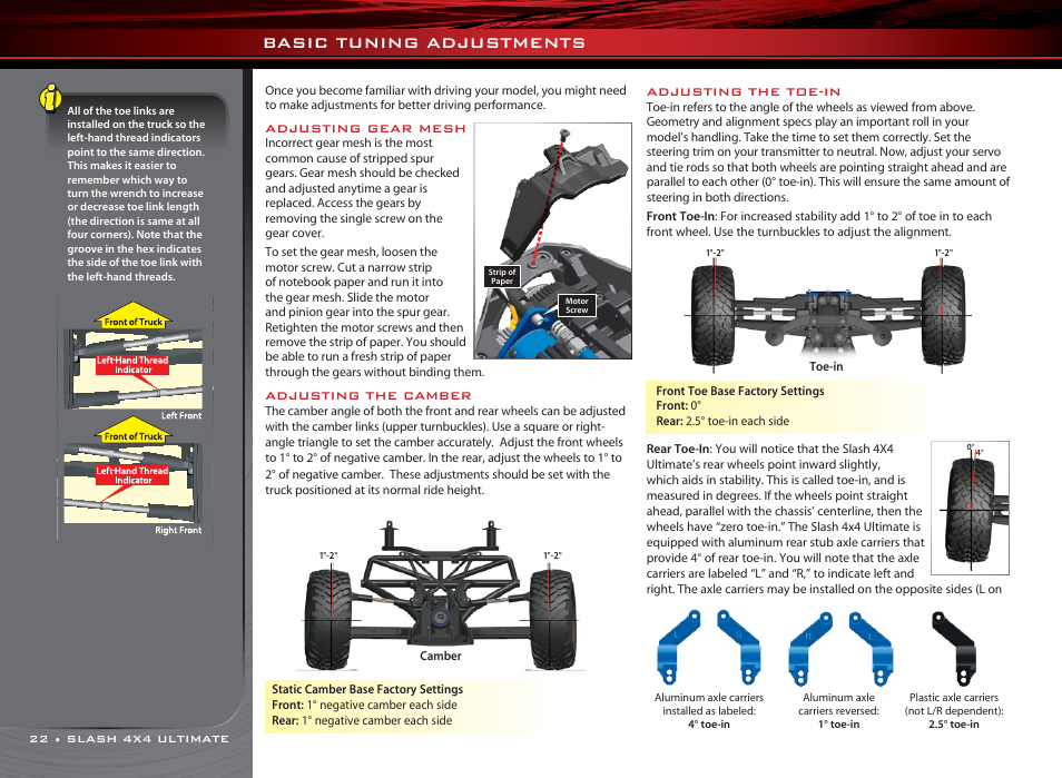 Basic tuning adjustments | Traxxas 6809L User Manual | Page 22 / 39