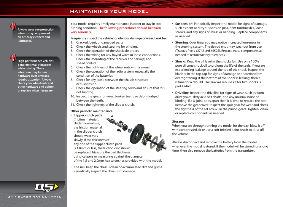 Maintaining your model | Traxxas 6809L User Manual | Page 24 / 39