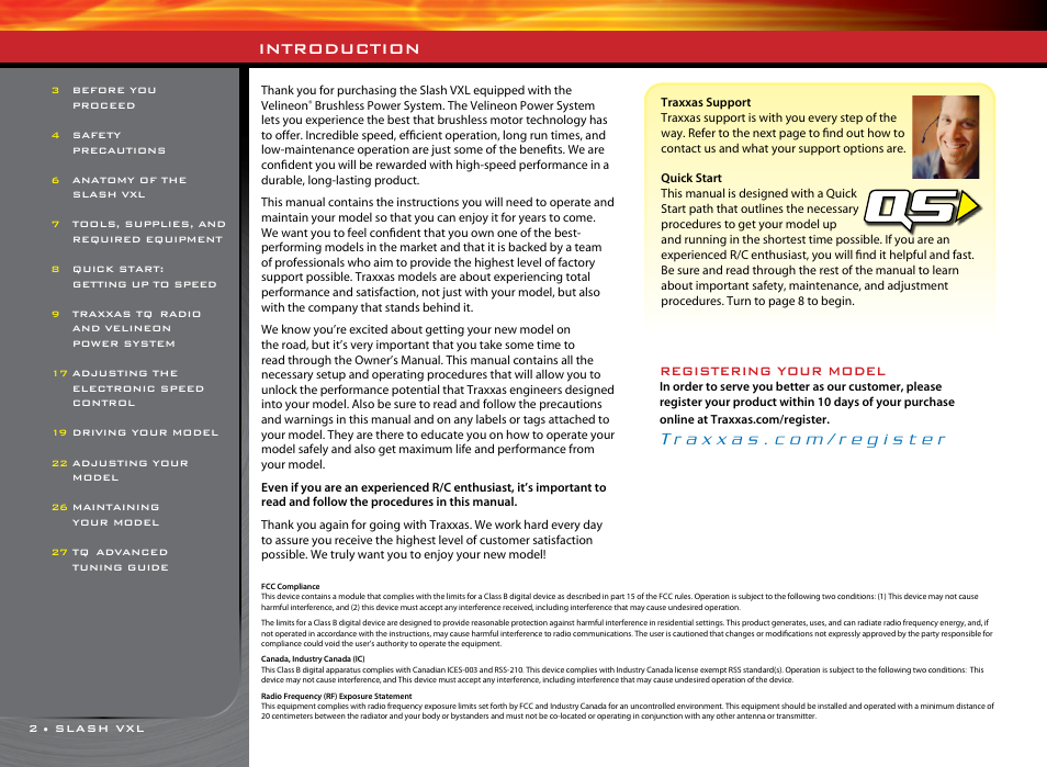 Introduction, Registering your model | Traxxas 58076-1 User Manual | Page 2 / 32
