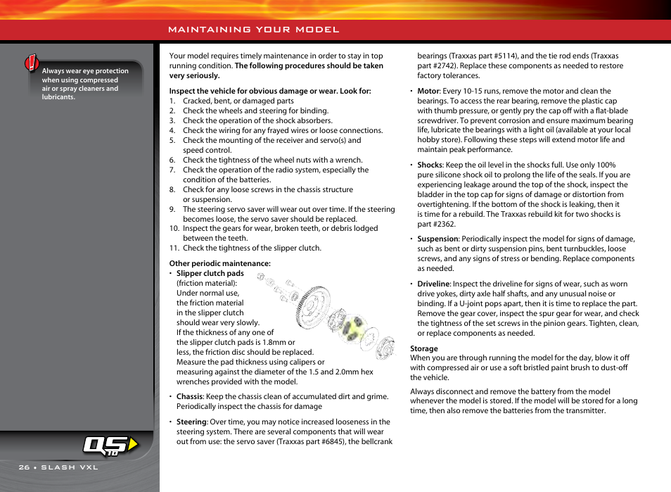 Maintaining your model | Traxxas 58076-1 User Manual | Page 26 / 32