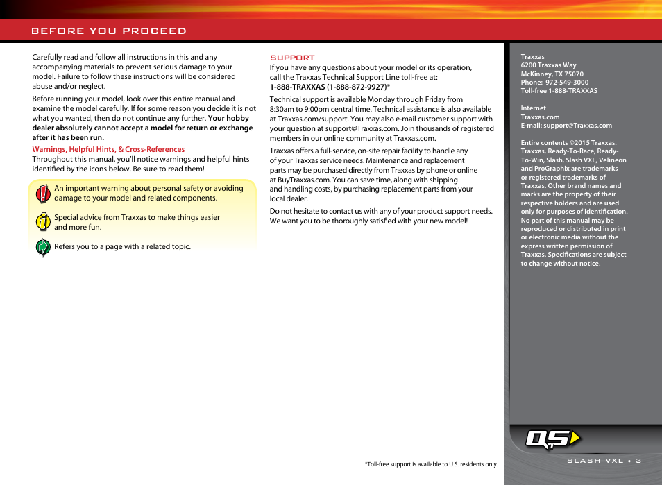 Before you proceed | Traxxas 58076-1 User Manual | Page 3 / 32