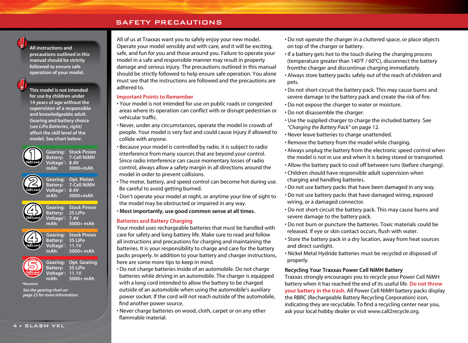 Safety precautions | Traxxas 58076-1 User Manual | Page 4 / 32