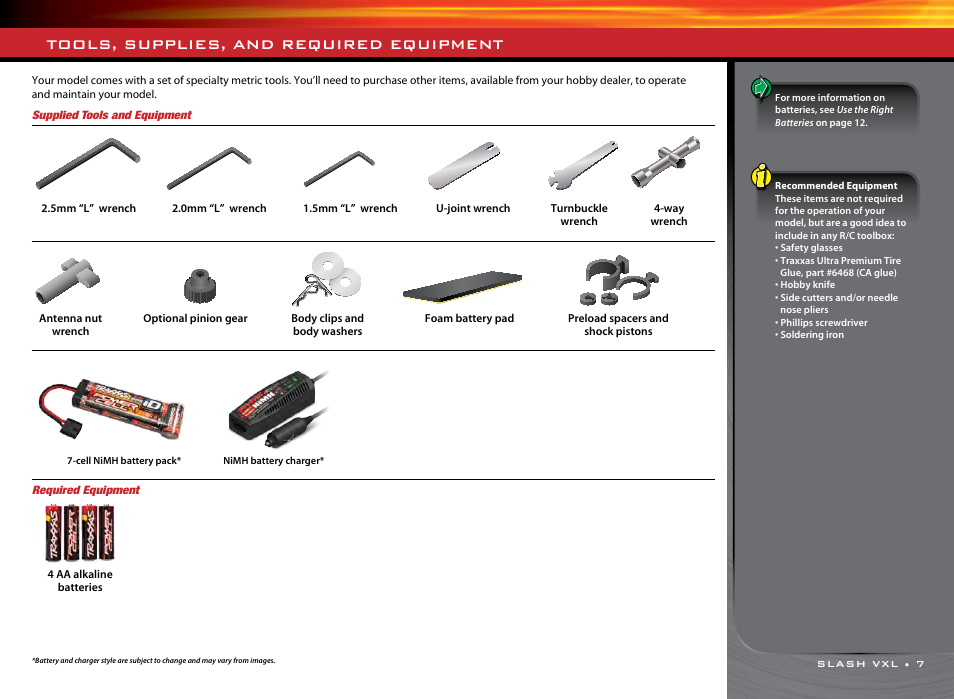 Tools, supplies, and required equipment | Traxxas 58076-1 User Manual | Page 7 / 32
