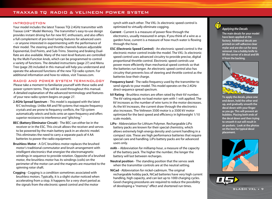 Traxxas tq, Radio & velineon power system | Traxxas 58076-1 User Manual | Page 9 / 32