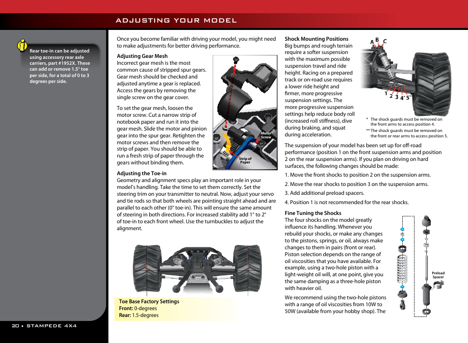 Adjusting your model | Traxxas 67054-1 User Manual | Page 20 / 26