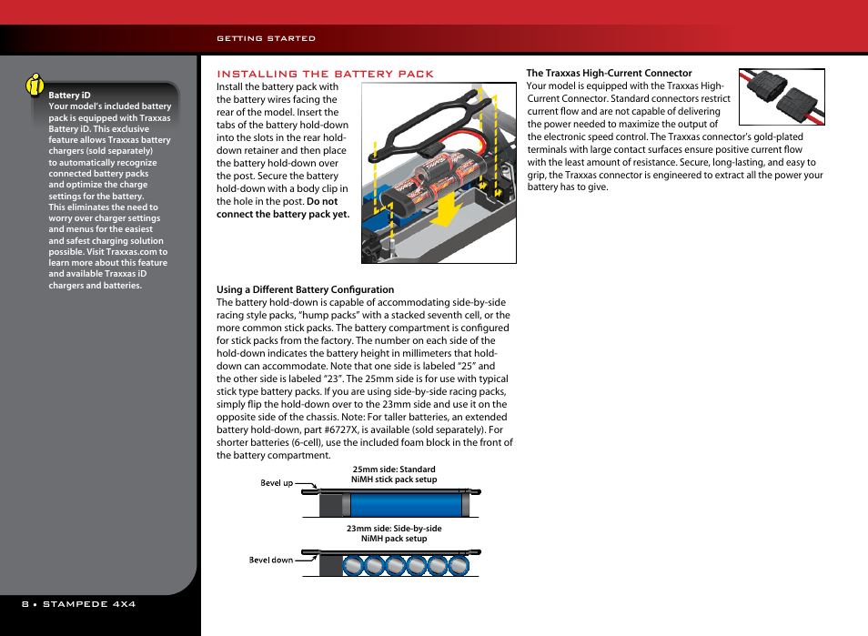 Installing the battery pack | Traxxas 67054-1 User Manual | Page 8 / 26