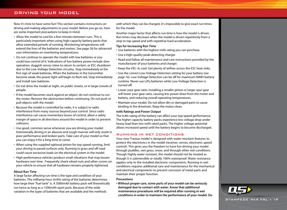Driving your model | Traxxas 67086-1 User Manual | Page 19 / 34