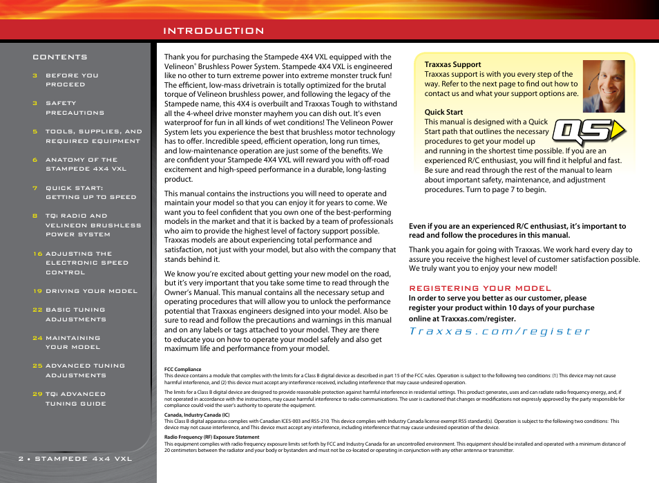 Introduction, Registering your model | Traxxas 67086-1 User Manual | Page 2 / 34