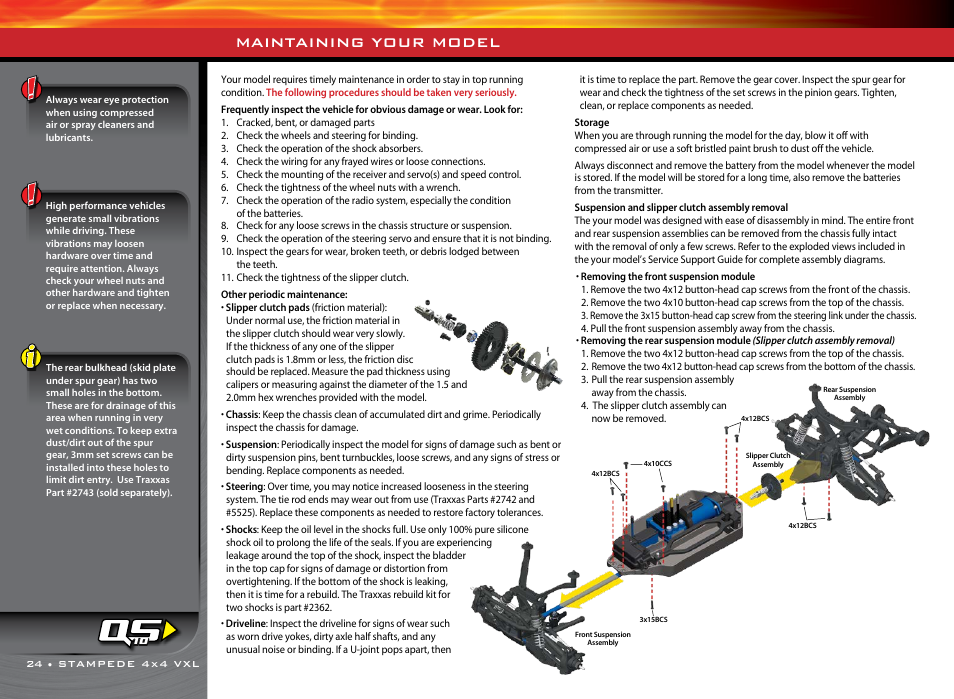 Maintaining your model | Traxxas 67086-1 User Manual | Page 24 / 34