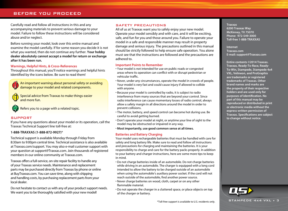 Before you proceed | Traxxas 67086-1 User Manual | Page 3 / 34