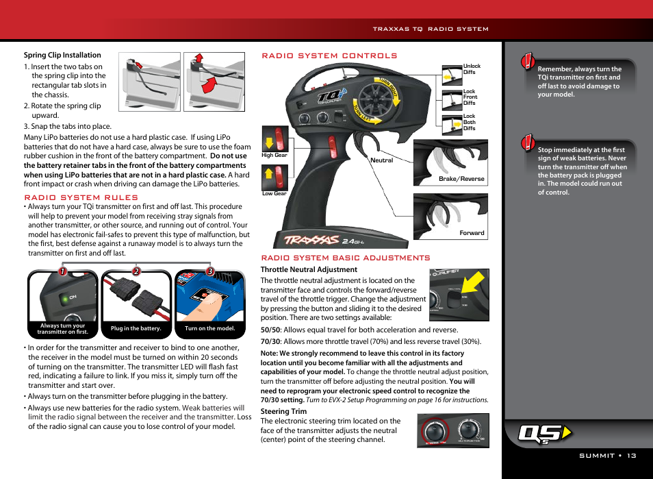 Radio system rules, Radio system basic adjustments, Radio system controls | Traxxas 56076-1 User Manual | Page 13 / 34