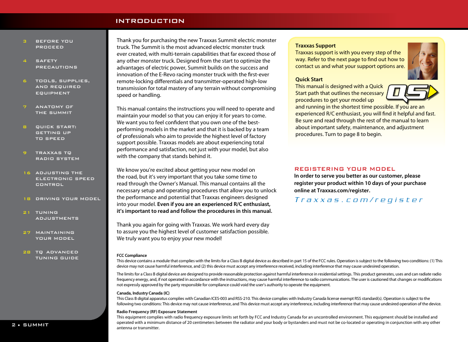 Introduction, Registering your model | Traxxas 56076-1 User Manual | Page 2 / 34