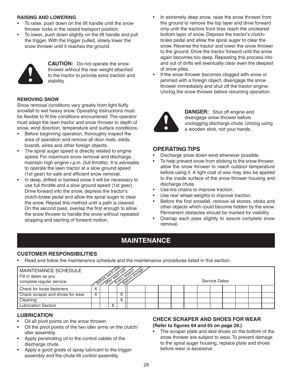 Maintenance | Craftsman 486.248381 User Manual | Page 28 / 40