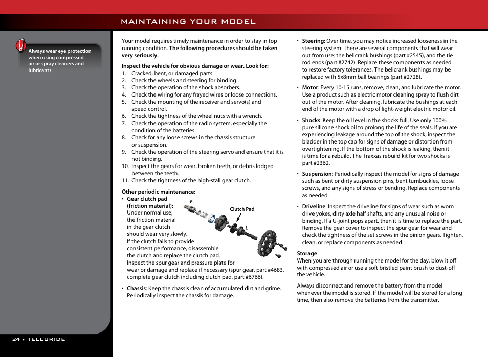 Maintaining your model | Traxxas 67044-1 User Manual | Page 24 / 26