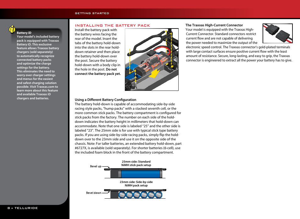 Installing the battery pack | Traxxas 67044-1 User Manual | Page 8 / 26