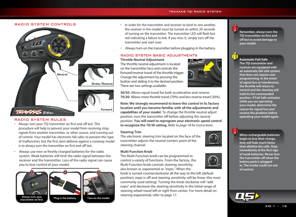 Radio system rules, Radio system basic adjustments, Radio system controls | Traxxas 64077 User Manual | Page 15 / 36