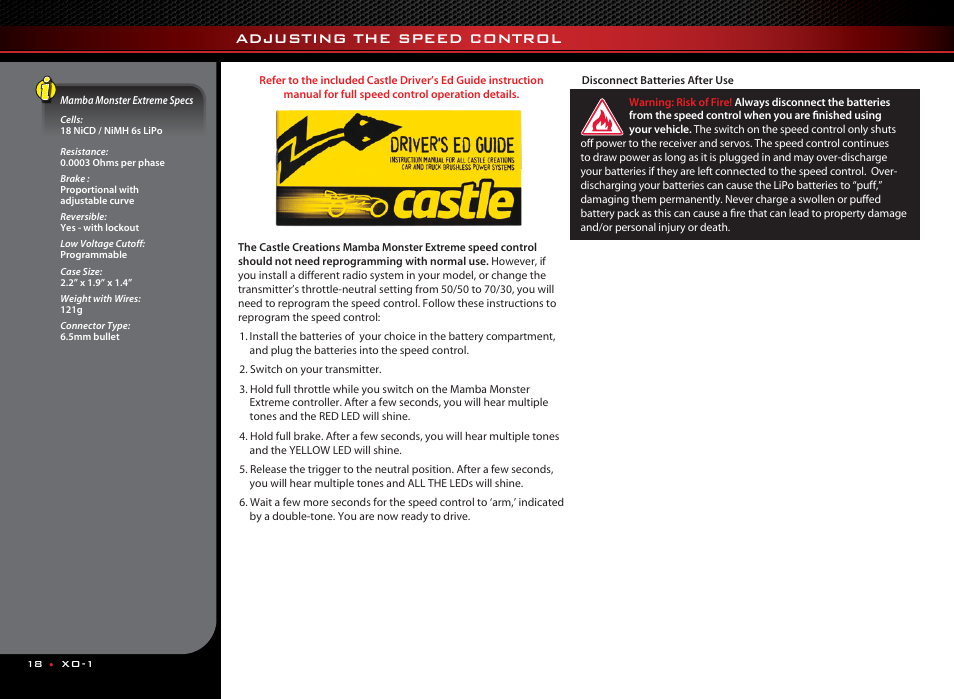 Adjusting the speed control | Traxxas 64077 User Manual | Page 18 / 36