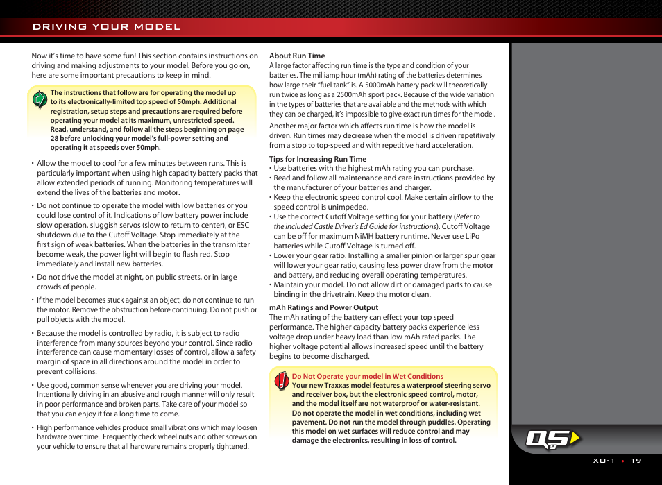 Driving your model | Traxxas 64077 User Manual | Page 19 / 36