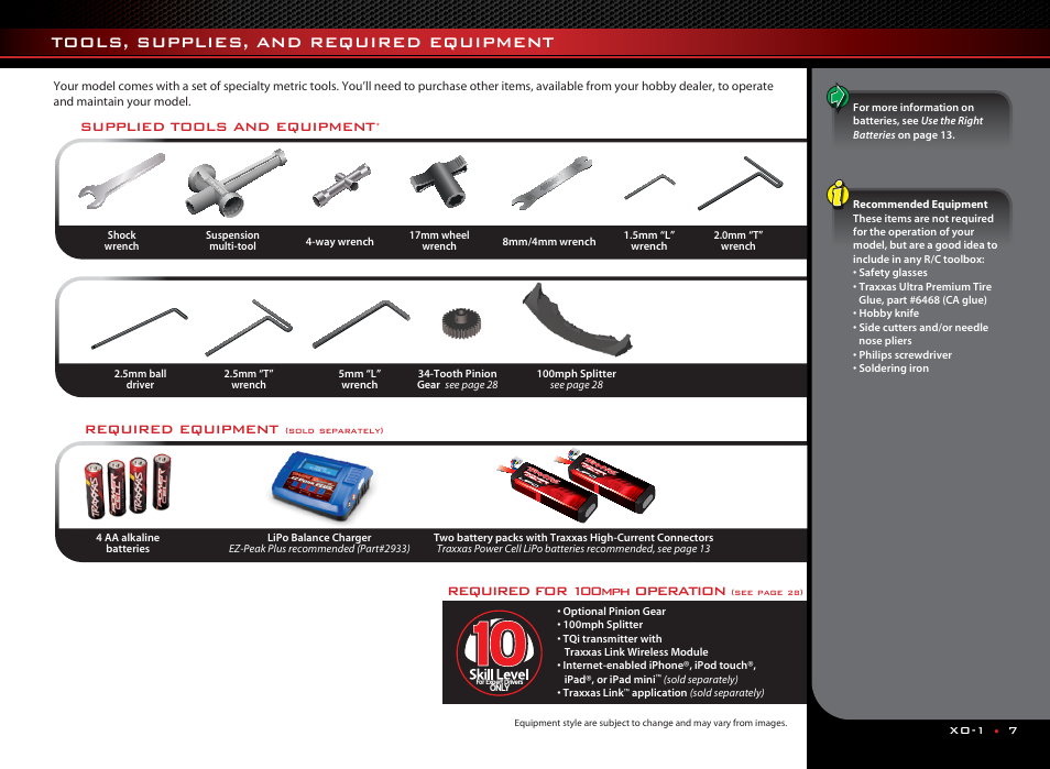 Bluehighway font, Tools, supplies, and required equipment | Traxxas 64077 User Manual | Page 7 / 36