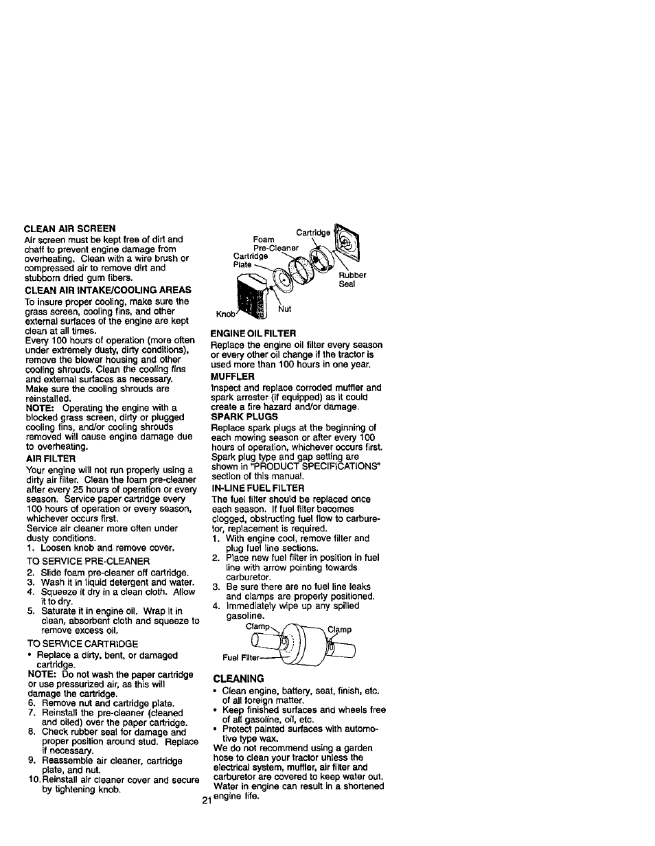 Cleaning | Craftsman 917.274990 User Manual | Page 21 / 60